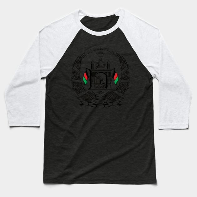 National Emblem of Afghanistan Baseball T-Shirt by Flags of the World